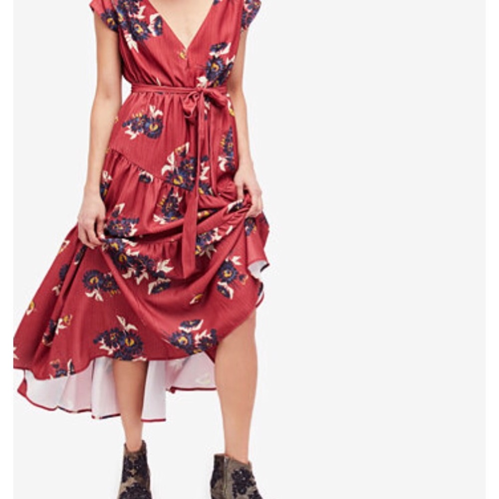 Free People All I Got Printed Floral Maxi 10 M L